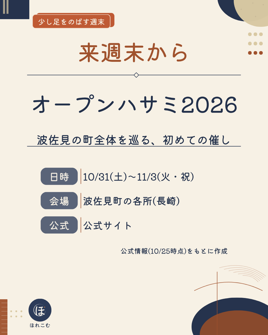 オープンハサミ2026 の案内。会期・会場(波佐見町)